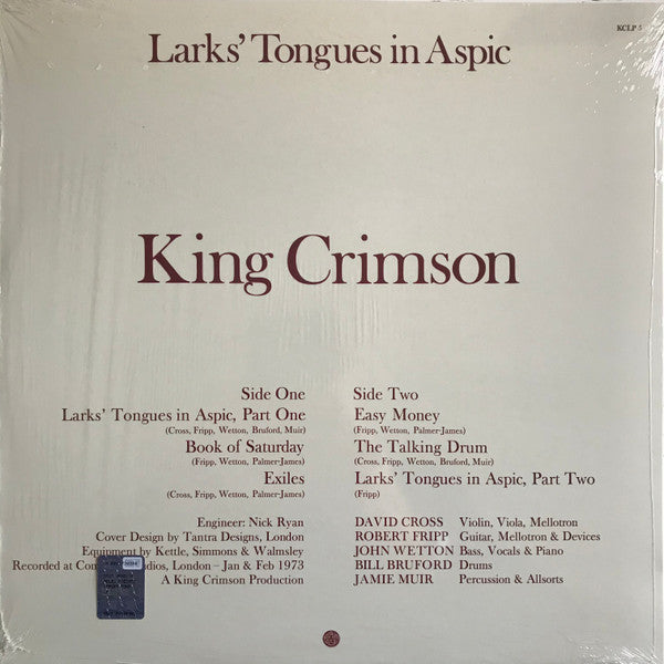 King Crimson : Larks' Tongues In Aspic (LP, Album, RE, RM, RP, 200)