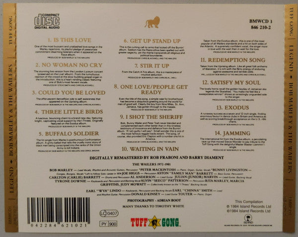 Bob Marley & The Wailers : Legend - The Best Of Bob Marley And The Wailers (CD, Comp, RE)