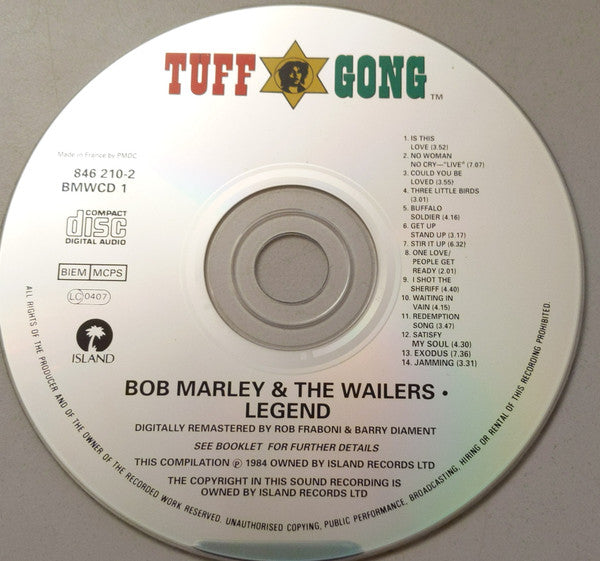 Bob Marley & The Wailers : Legend - The Best Of Bob Marley And The Wailers (CD, Comp, RE)