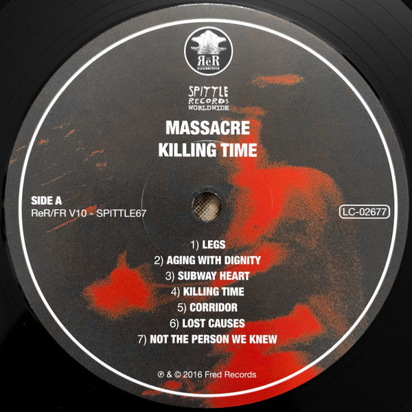 Massacre (2) : Killing Time (LP, Album, RE + LP, S/Sided + RE, RM)