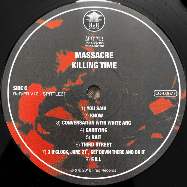 Massacre (2) : Killing Time (LP, Album, RE + LP, S/Sided + RE, RM)