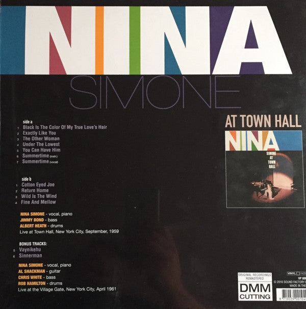 Nina Simone : Nina Simone At Town Hall (LP, Album, RE, 180)