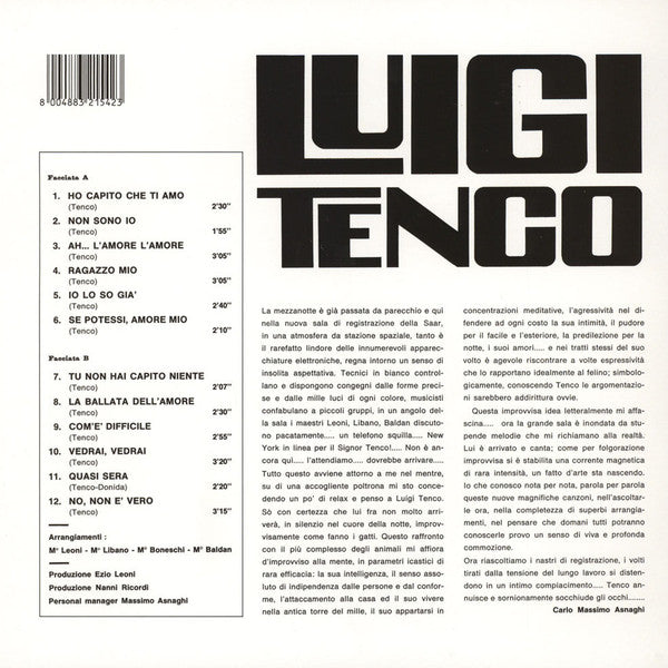 Luigi Tenco : Luigi Tenco (LP, Album, Whi)