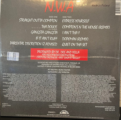 N.W.A* - Straight Outta Compton (LP, Album, RE, 180) (Mint (M))
