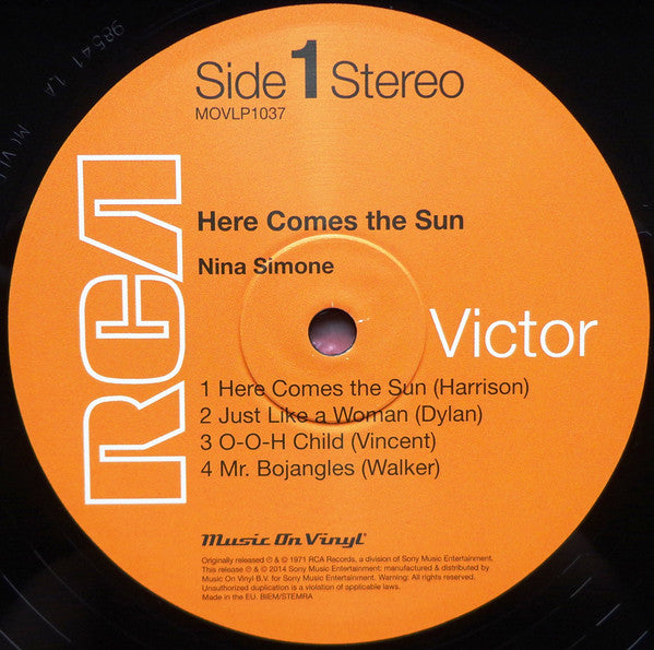 Nina Simone - Here Comes The Sun (LP, Album, RE, RM, 180) (Mint (M))