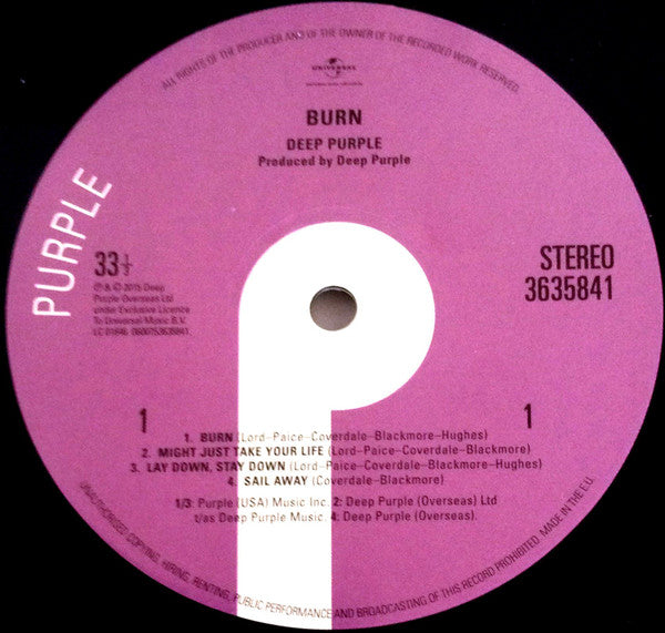 Deep Purple - Burn (LP, Album, RE, RM, 180) (Mint (M))