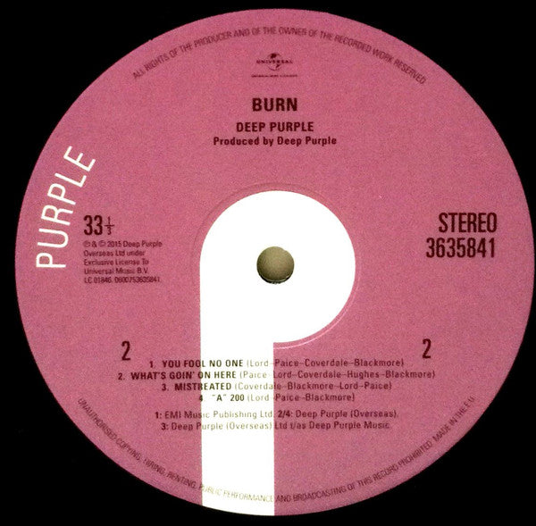 Deep Purple - Burn (LP, Album, RE, RM, 180) (Mint (M))