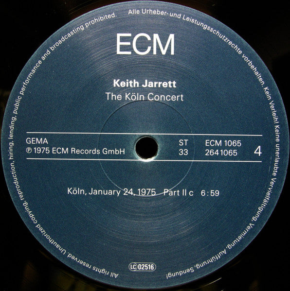 Keith Jarrett - The Köln Concert (2xLP, Album, RE, 180) (Mint (M))