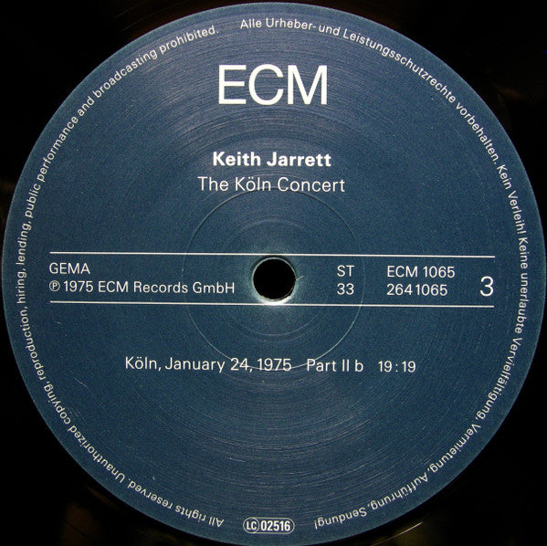 Keith Jarrett - The Köln Concert (2xLP, Album, D, 180) (Mint (M))